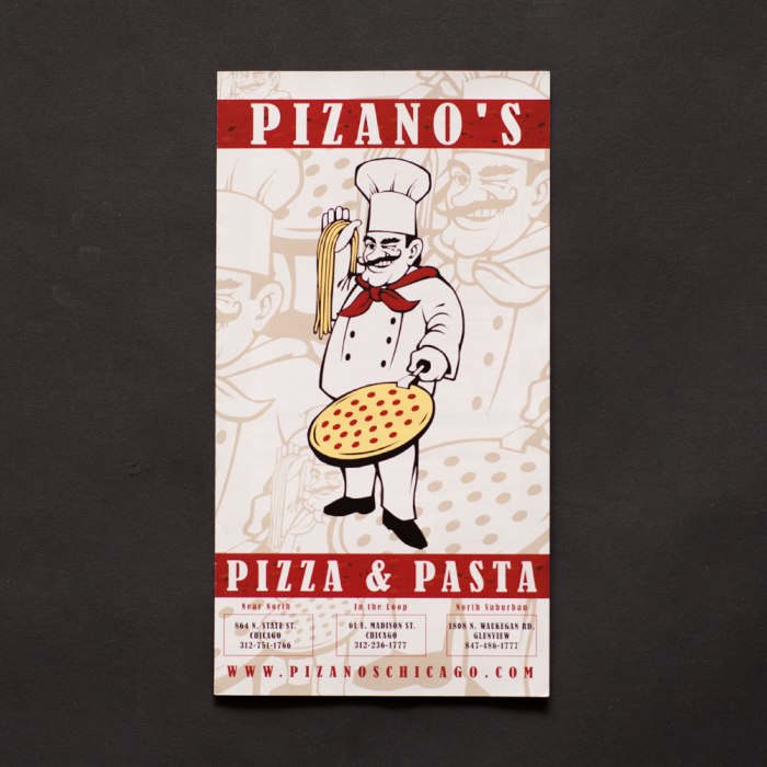 Pizano's Carry Out Menu