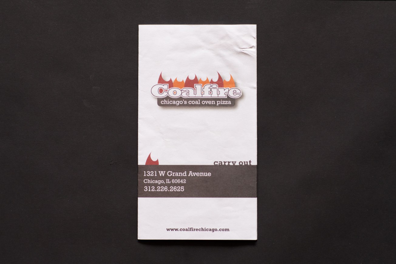 Coalfire Pizza Carry Out Menu