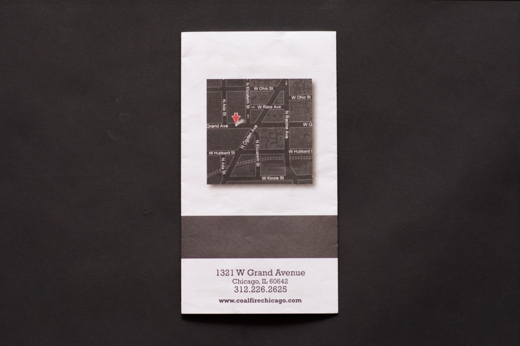 Coalfire Pizza Carry Out Menu