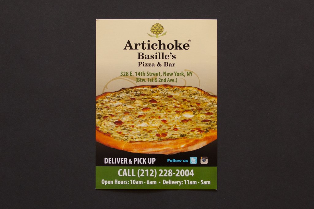 Artichoke Basille's Pizza Postcard