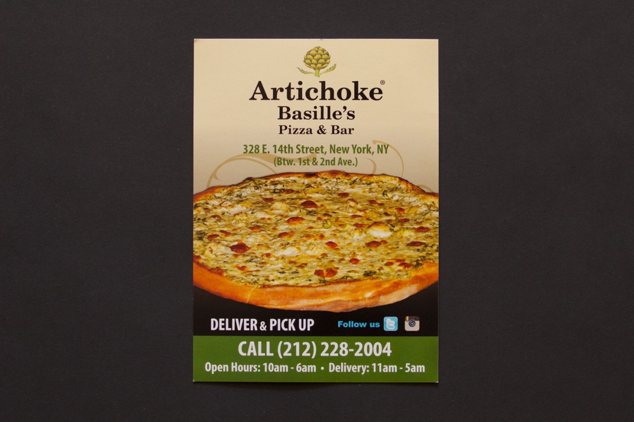 Artichoke Basille's Pizza Postcard