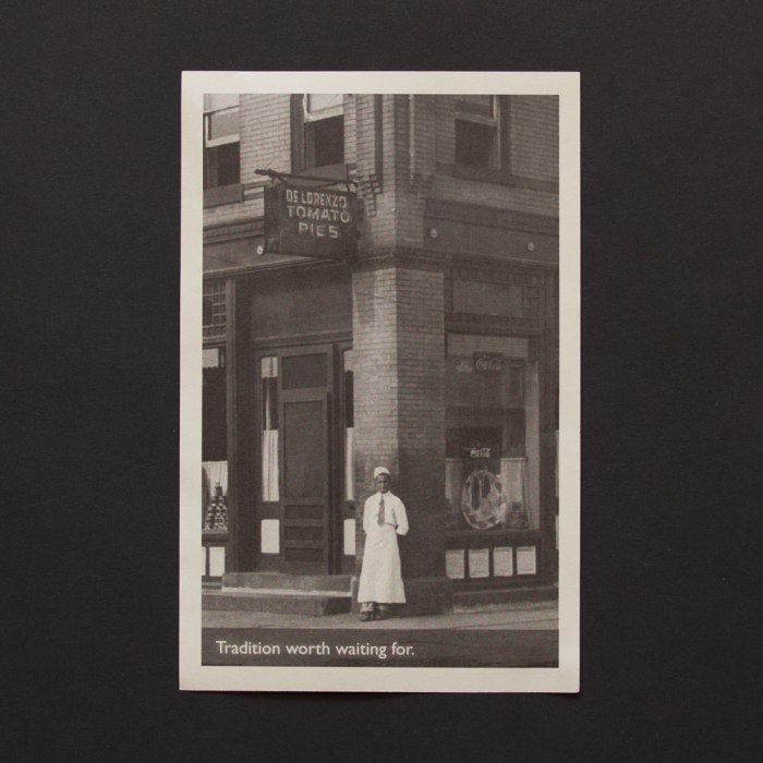 De Lorenzo's Tomato Pies Menu