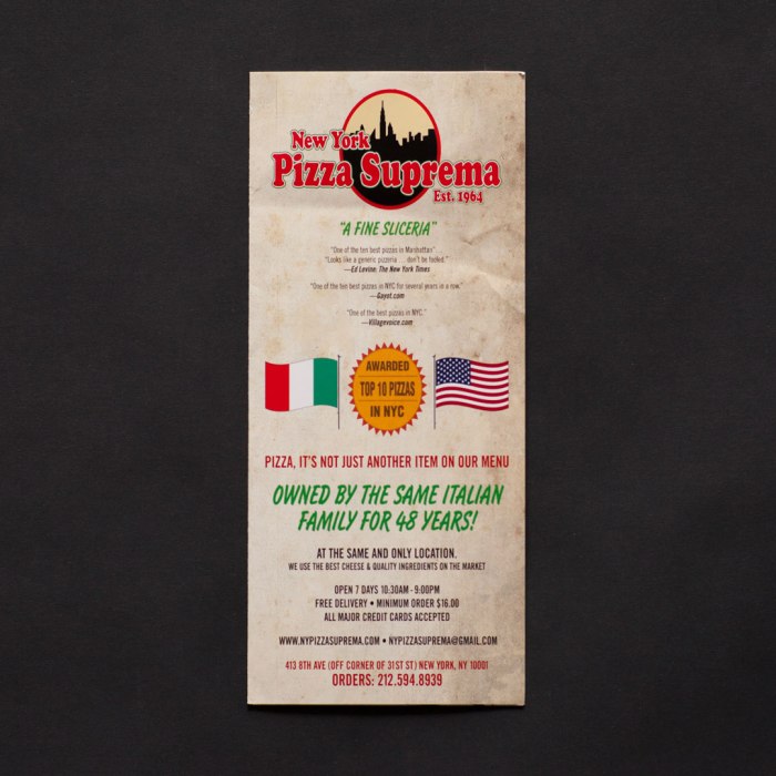 New York Pizza Suprema Menu