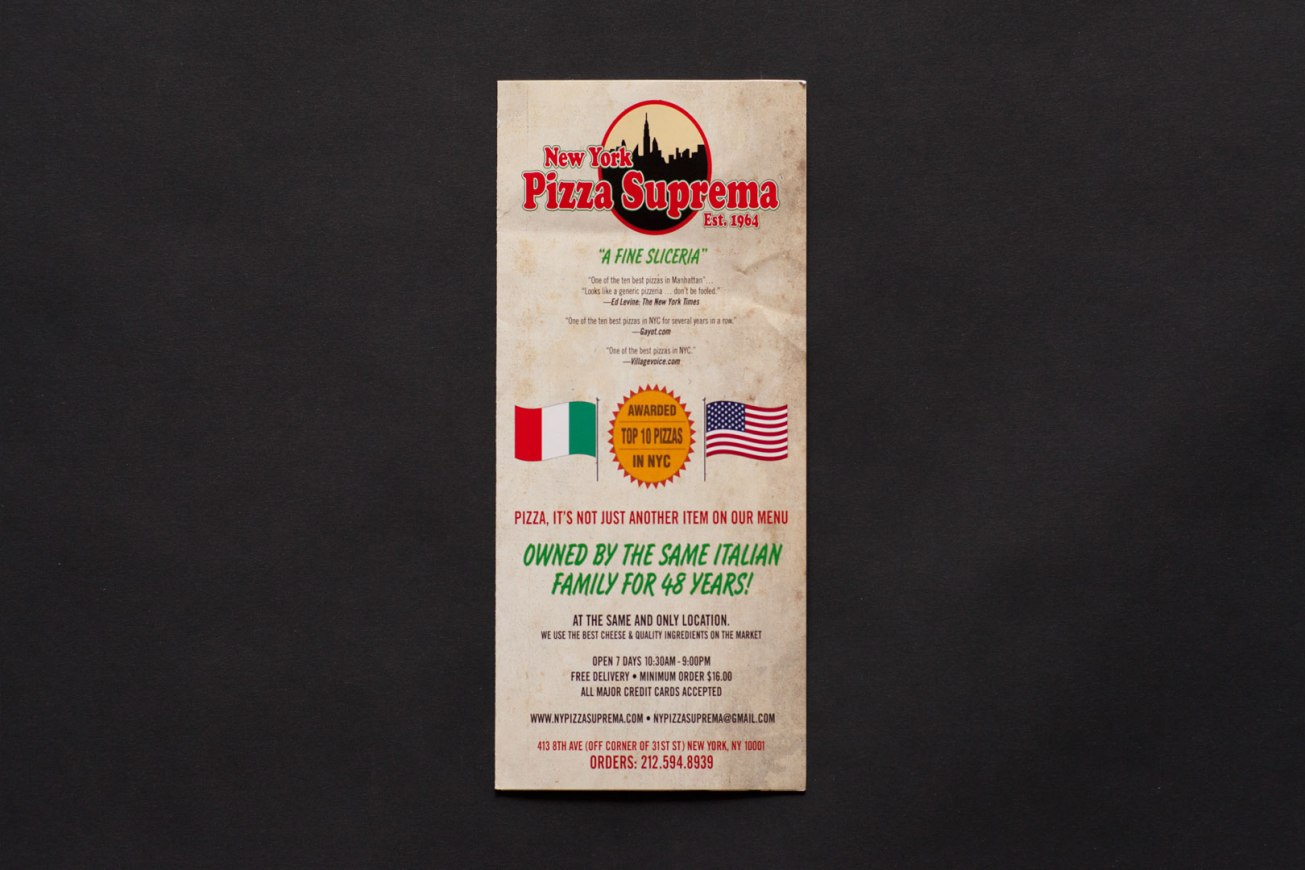New York Pizza Suprema Menu