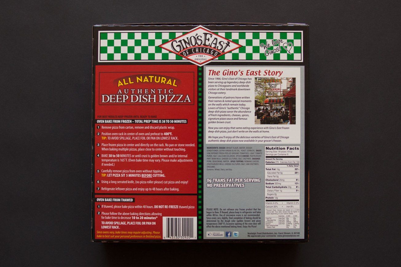 Gino's East Sausage Frozen Pizza