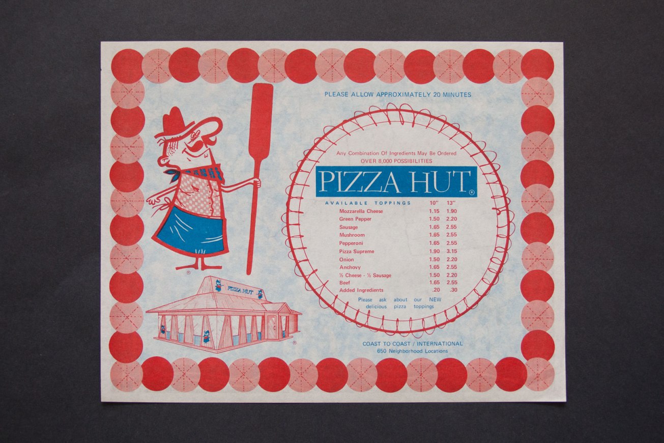 1970s Pizza Hut Placemat