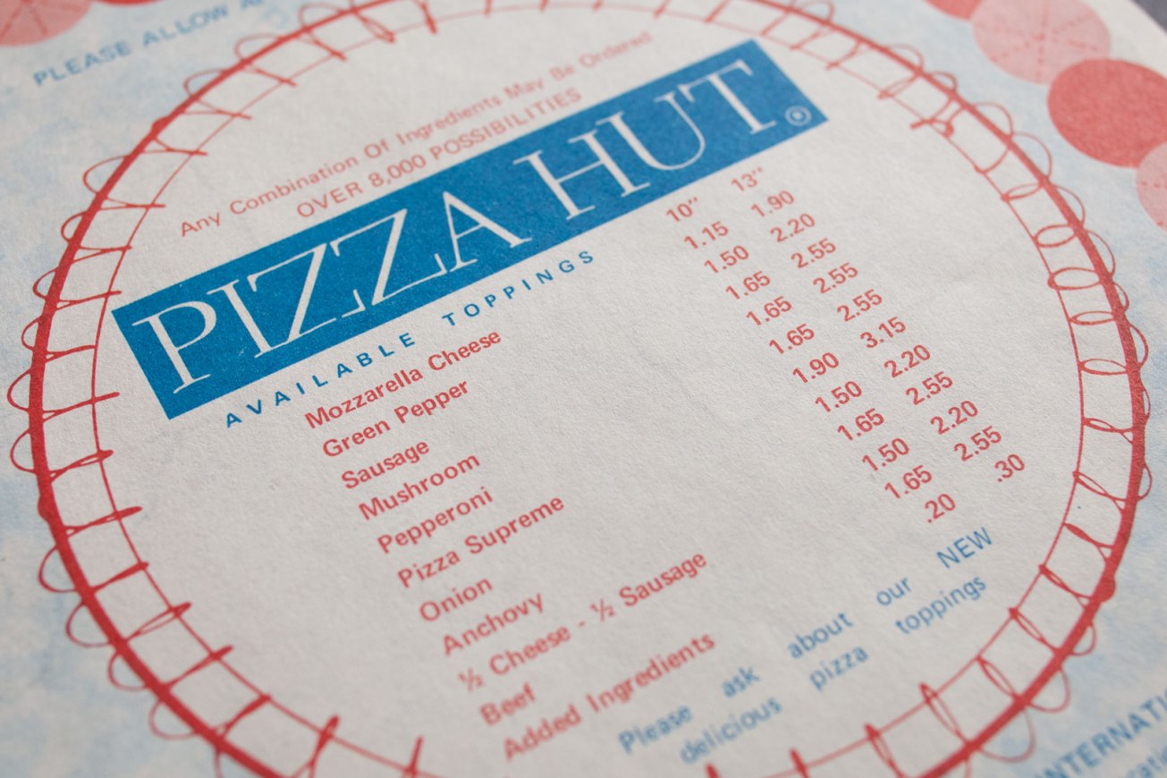 1970s Pizza Hut Placemat