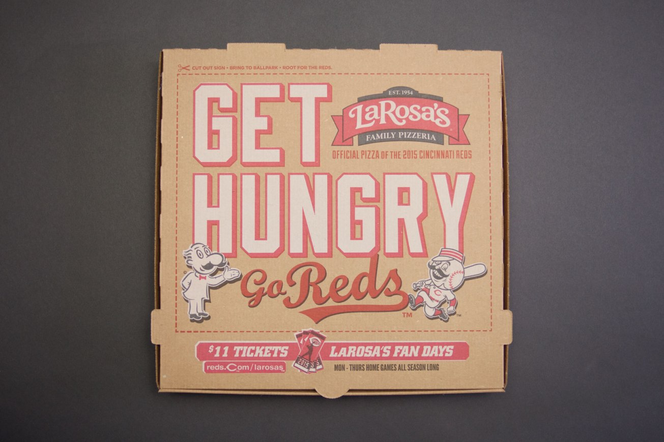 LaRosa's Pizza Cincinnati Reds Pizza Box